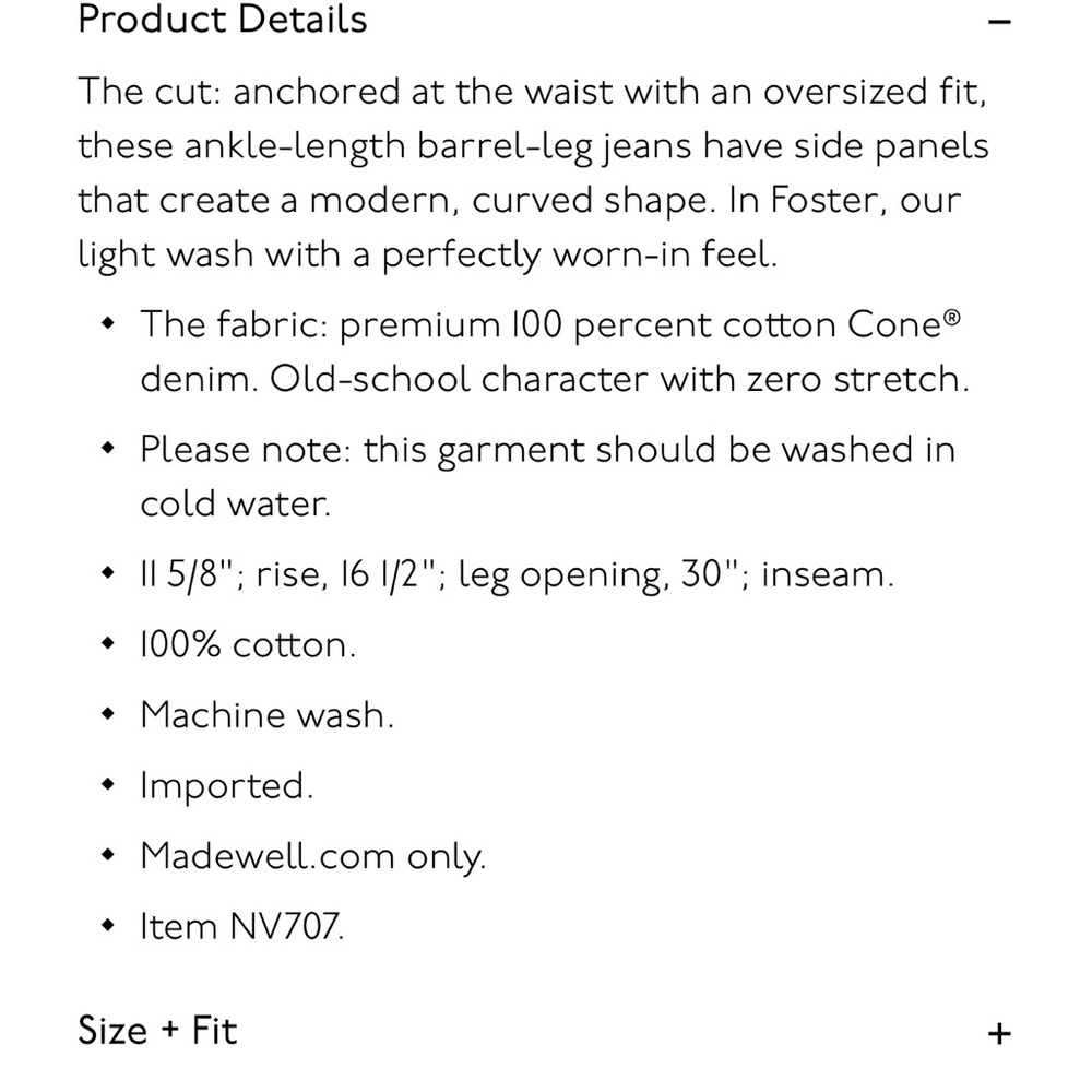 Madewell Tall Pieced Barrel  Leg Jeans - Picture 7 of 7